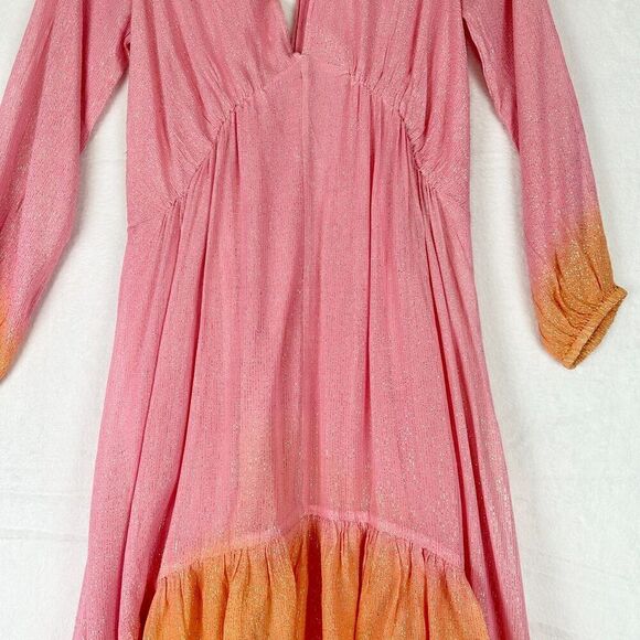 Revolve SUNDRESS Aline Dress Marabella Tie & Dye Size M/L Metallic Hi Low - Picture 6 of 12